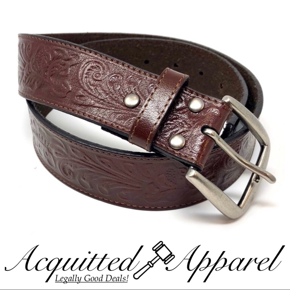 Estilo Emporio Embossed Leather Belt Western Boho